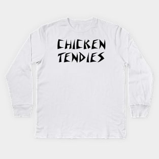 Chicken Tendies Hardcore Thrash Metal Band (Black) Kids Long Sleeve T-Shirt